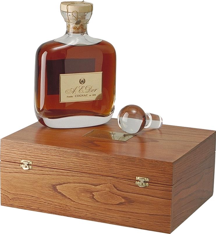 Cognac A.E. DOR Vieille, Crystal flask OWC (5057)