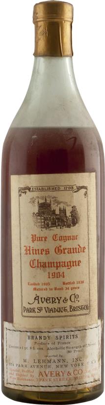 Cognac 1904 Hine & Co T. Avery (6573)