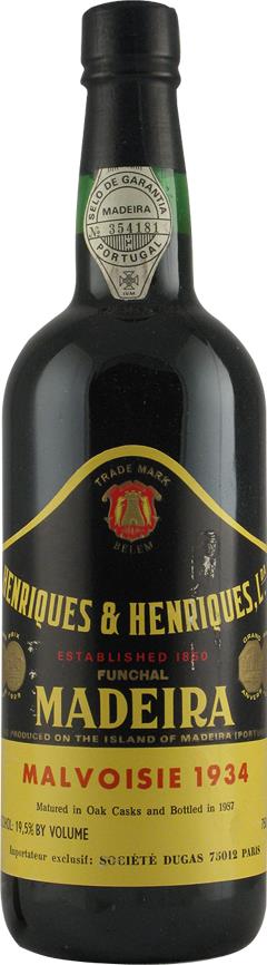 Madeira 1934 Henriques & Henriques, Bottled in 1987 (2147)