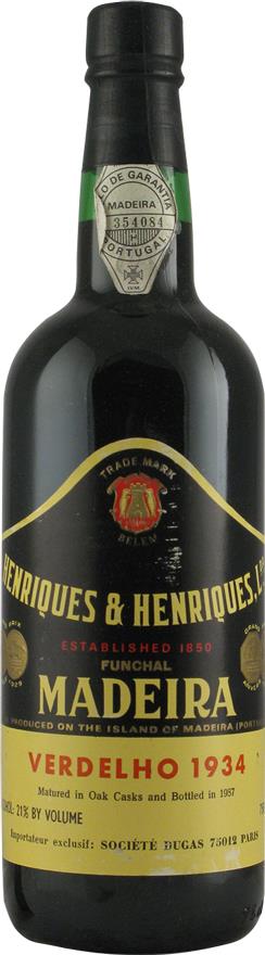 Madeira 1934 Henriques & Henriques, Matured in Oak Casks (2155)